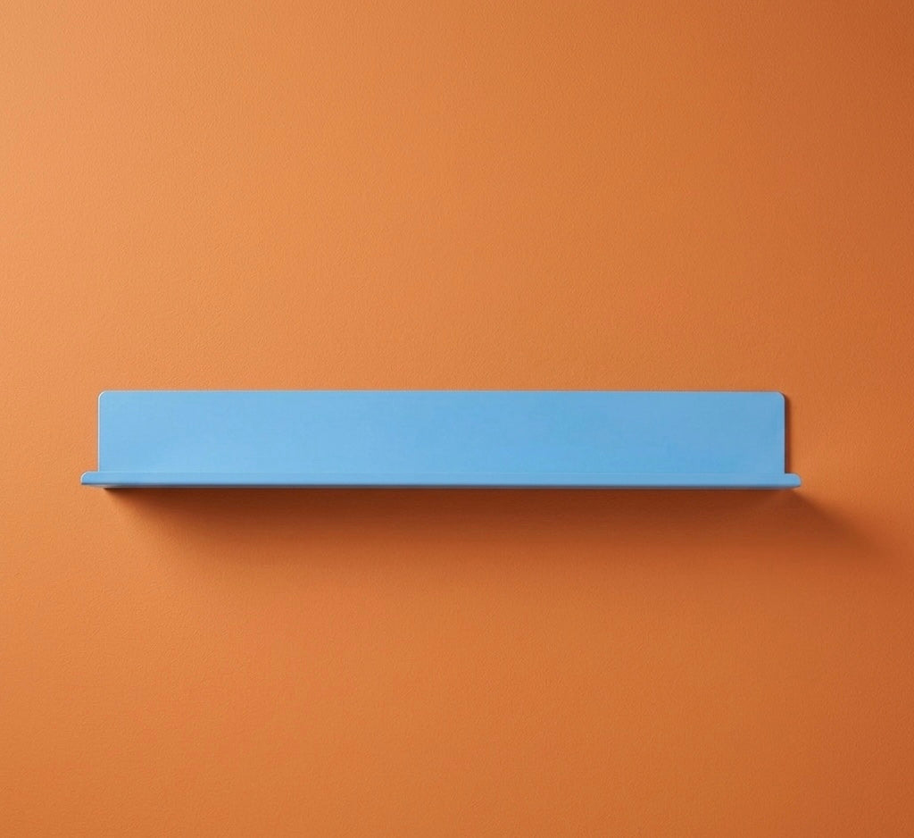Lip Shelf in Blue on orange background, Little Nomad