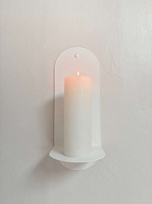 The Oracle wall sconce in Bone White on a white background, Nomad Studio