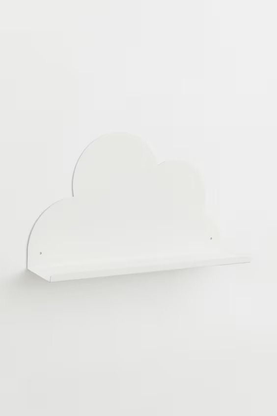 The Cloud Shelf in White, side profile view on white background, Nomad Studio